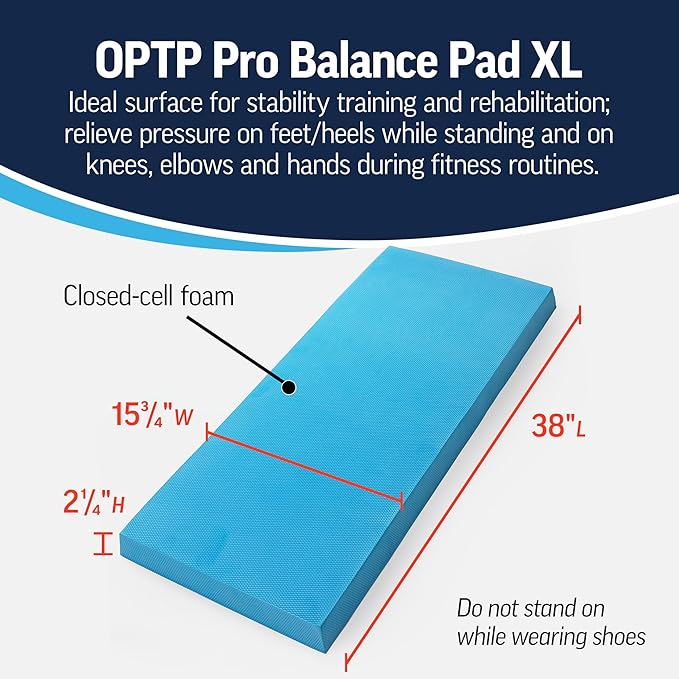 OPTP Pro Balance Pad XL - Soft Foam Balance Pads for Physical Therapy - Exercise Balance Pad and Workout Pad for Stability Training, Yoga, and Fitness