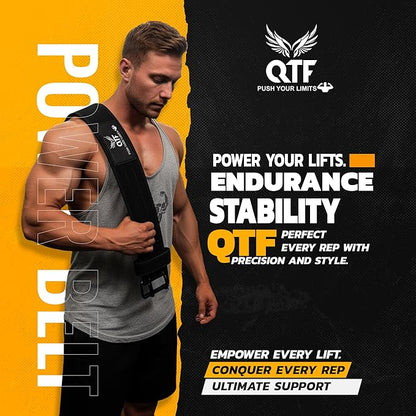 QTF Weight Lifting Sued-Leather-Belt Gym Exercise Workout, 4 " x 10mm Thick Padded Lumbar Back Support Men Women, 9 double Adjustable Holes, Powerlifting Bodybuilding Deadlift, Squat Fitness Strength Training Belt