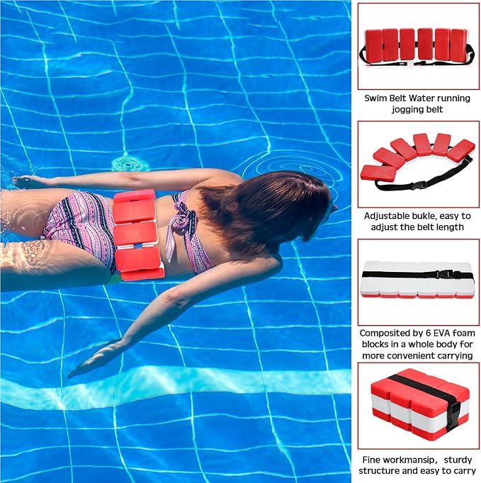5 Pcs Pool Aquatic Exercise Set Including 2 Lightweight Water Dumbbells, 2 Ankle Swimming Weights, and Swim Belt Water Exercise Equipment for Aquatic Aerobics
