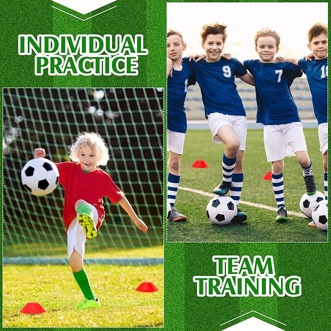 Hanaive 100 Pieces Mini Soccer Cones for Sport Drills 5 Inch Agility Disc Cones with Accessories for Kids Football Training