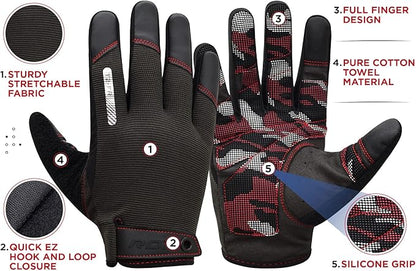 RDX Weight Lifting Gloves with Wrist Support -Touch Screen Full Finger Gym Workout, Breathable Anti Slip Padded Grip, Men Women Fitness Training, Powerlifting Bodybuilding HIIT Exercise Weightlifting