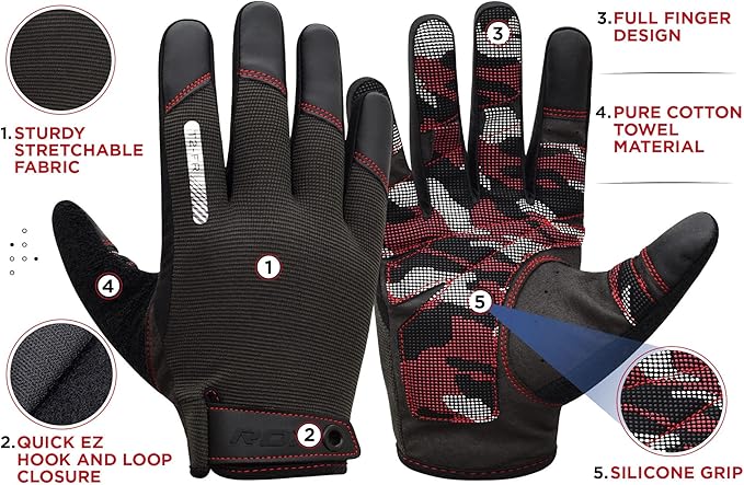 RDX Weight Lifting Gloves with Wrist Support -Touch Screen Full Finger Gym Workout, Breathable Anti Slip Padded Grip, Men Women Fitness Training, Powerlifting Bodybuilding HIIT Exercise Weightlifting