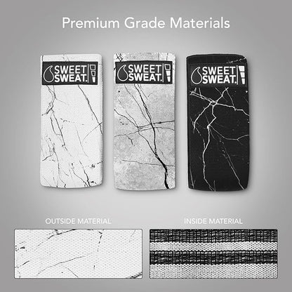 Sweet Sweat Hip Bands with 3 Levels of Resistance | Non-Slip Fabric Booty Bands for Squats & Lunges | Includes Free Mesh Carrying Bag