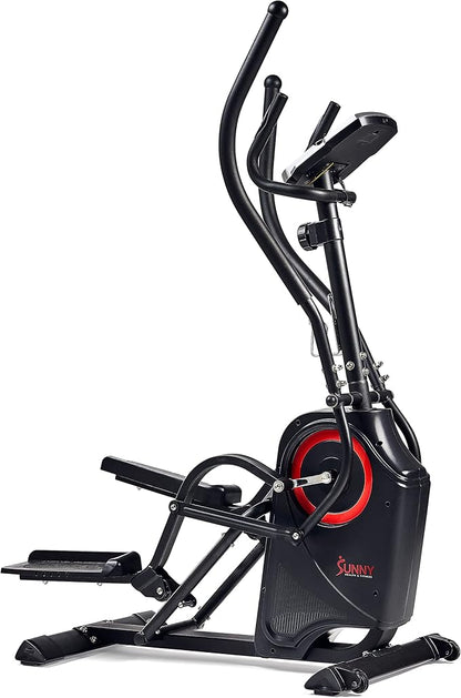 Sunny Health & Fitness Elliptical Exercise Machine, Silent Training, Long Stride Full Body Workout, Adjustable Resistance, Pulse Sensor, SunnyFit App via Bluetooth, Electric or Manual
