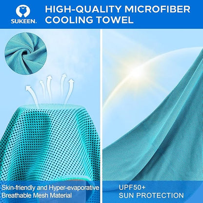 Sukeen Cooling Towel,Instant Evaporative Cooling for Sports,Yoga,Golf,Gym,Neck,Workout and More(40”x 12”)