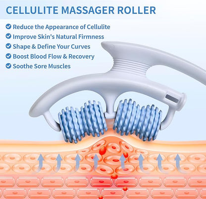 Cellulite Massage Roller for Legs, Anti Cellulite Massage Tool for Legs, Thighs, Arms with Detachable Handles, Lymphatic Drainage Massager for Deep Tissue Pain Relief