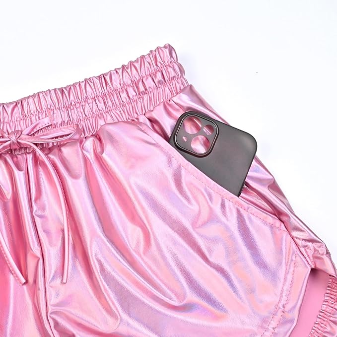 Perfashion Women's Metallic Shorts Summer Sparkly Hot Outfit Shiny Short Pants