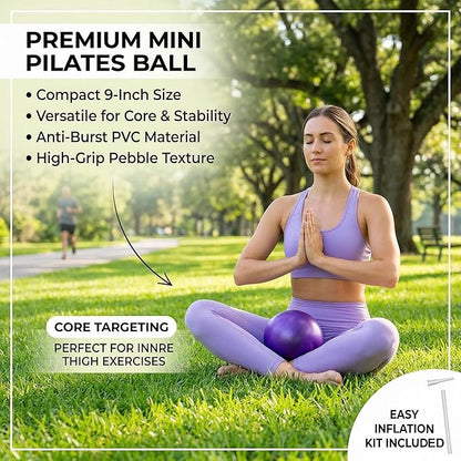 Mini Yoga Balls 9 Inch Exercise Pilates Therapy Balance Micropore Ball Barre Equipment for Home Stability Training Physical Core Training