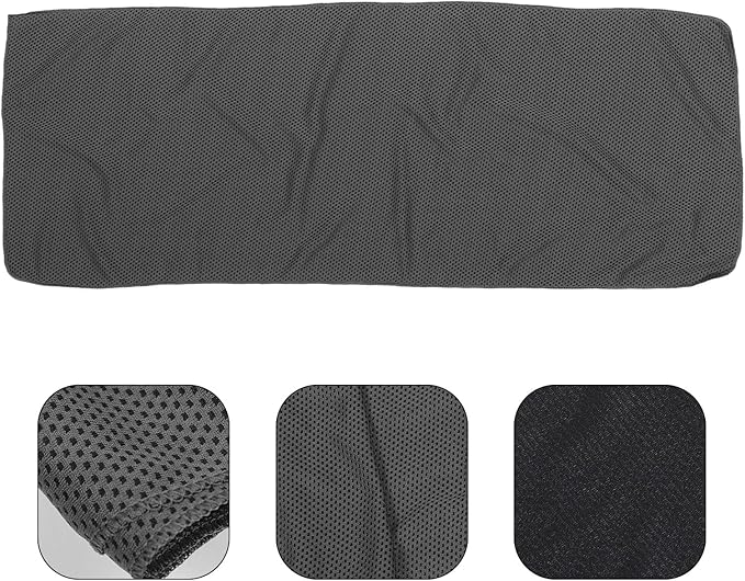 TOYANDONA Fast Drying Sports Towel for Gym and Outdoor Use, Lightweight Microfiber Sweat Absorbent Travel Towel Deep Gray Round Mesh Bag, Suitable for Hiking, Camping, Beach, Yoga,