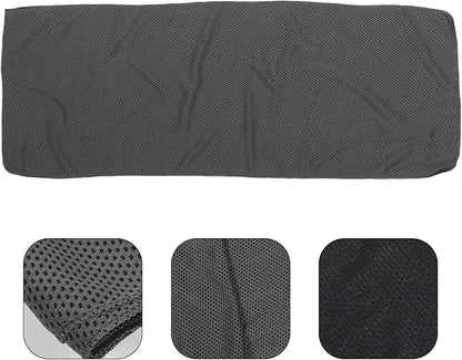 TOYANDONA Fast Drying Sports Towel for Gym and Outdoor Use, Lightweight Microfiber Sweat Absorbent Travel Towel Deep Gray Round Mesh Bag, Suitable for Hiking, Camping, Beach, Yoga,