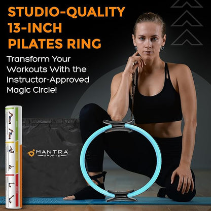 MANTRA SPORTS Pilates Ring Circle, Magic Circle Pilates Ring, Inner Thigh Exercise Equipment, Fitness Rings for Women, Thigh Master Inner Thigh Exerciser, Yoga Ring Pilates Equipment for Home Workouts