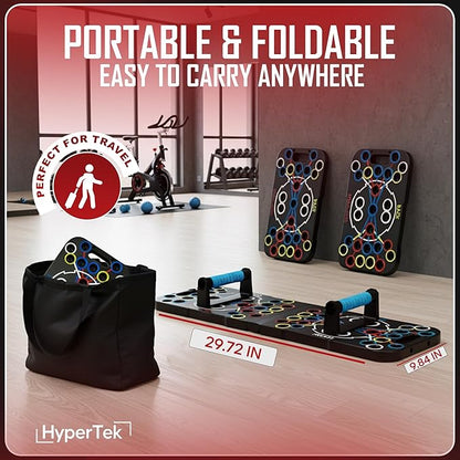 Hybertek 27 in 1 Pro Push Up Board | Multi Functional Foldable Push Up Stand for Strength Training, Fat Burning & Full Body Workout at Home | Muscle Training Push Up Bar Board for Men & Woman Fitness