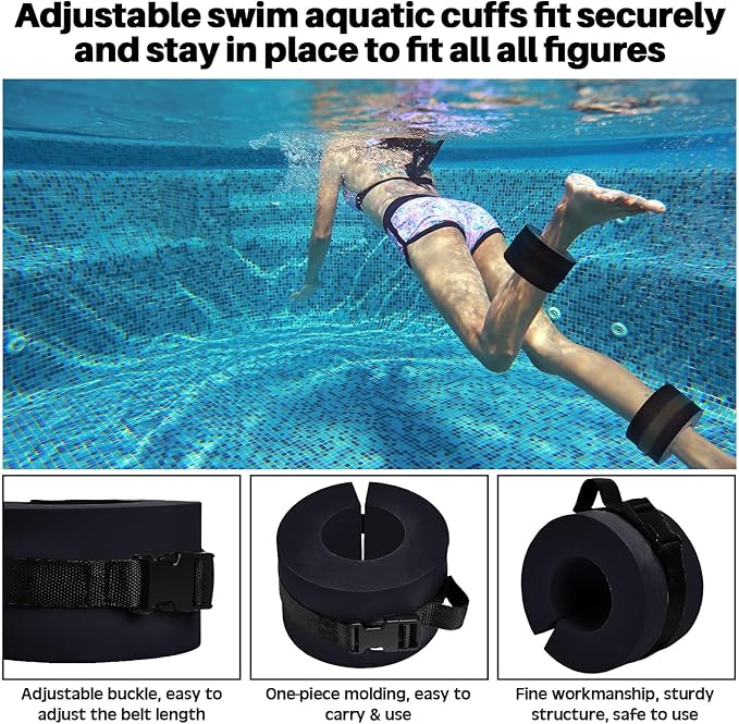 5 Pcs Pool Aquatic Exercise Set Including 2 Lightweight Water Dumbbells, 2 Ankle Swimming Weights, and Swim Belt Water Exercise Equipment for Aquatic Aerobics