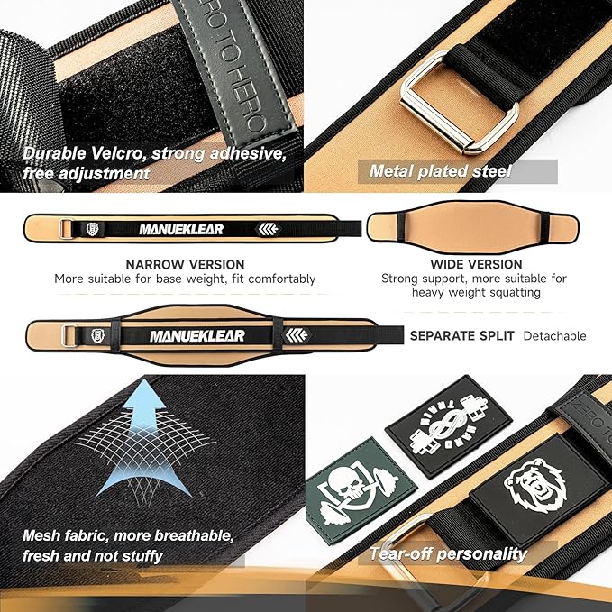 Weight Lifting Belt, Lifting Belts for Women Men,MANUEKLEAR Weightlifting Belt Quick Locking Back Support for Bodybuilding, Fitness, Powerlifting, Cross Training, Squats, Workout, Exercise