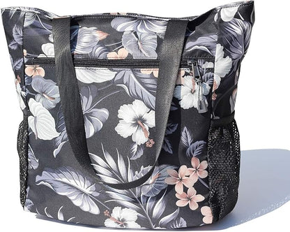 Original Floral Water Resistant Large Tote Bag Shoulder Bag for Gym Beach Travel Daily Bags Upgraded