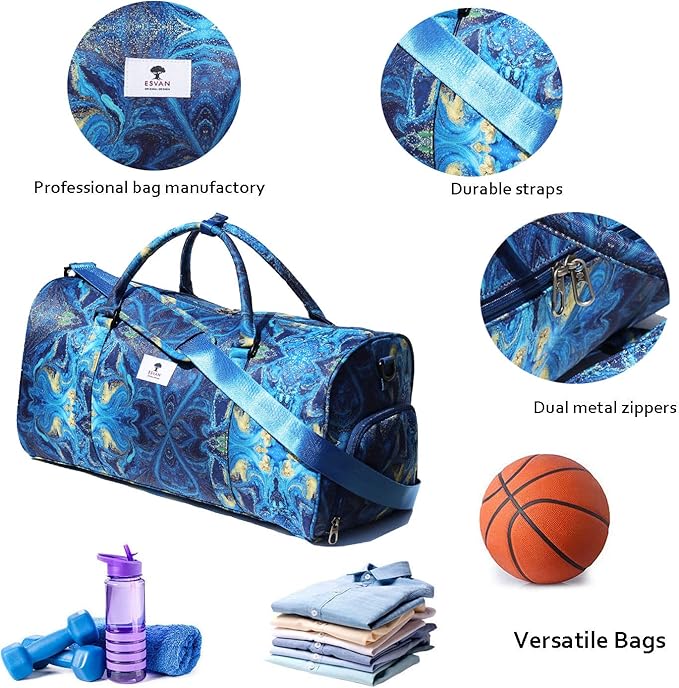 Original Floral Water Resistant Duffel Bag Gym bag Weekender Travel Bag for Gym Beach Travel Daily Bags