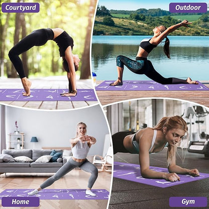 Pilates Kit Yoga Mat Thick Workout Mat For Women Extra Thick Foldable Yoga Matt With Printed Pose Chart For Beginner Pilates And Core Training At Home