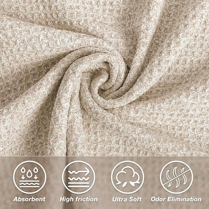 Hot Yoga Towel,Microfiber Yoga Mat Towels Non Slip for Hot Yoga Absorbent Microfiber Sweat Anti-Slip Cover,Bikram,Pilates,Exercise,Fitness 24 inch X 72 inch Beige 2 Pack