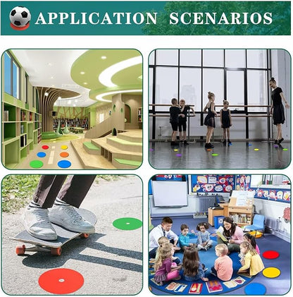 Spot Markers 4.72 Inch 9 Inch Non Slip Rubber Floor Markers Flat Field Cones Poly Dots for Soccer Basketball Sports Speed Agility Training and Drills