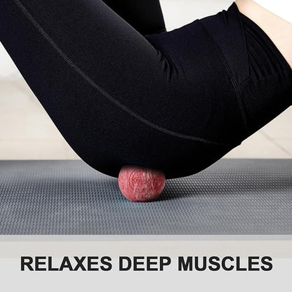 Massage Lacrosse Ball for Myofascial & Trigger Point Release, Muscle Knots, Yoga Therapy – Improves Joint Mobility & Relieves Pain – Back, Neck, Plantar Fascia, HIPS, Legs – 2.5-Inch Red Rubber