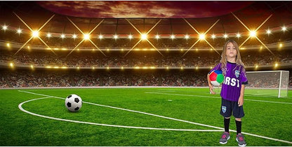 Football Stadium Photography Background Sports Birthday Party Sports Game Party Backdrop Green Glass Football Field Spotlight Lights Children Adult Sports Club Studio Portrait Props 20x10ft