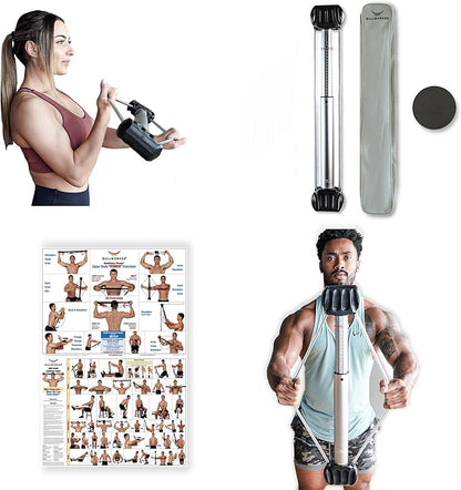 Bullworker Bow Basic 28" | Isometric Strength Training Equipment for Total Body Fitness, Portable Home Gym with Variable Resistance