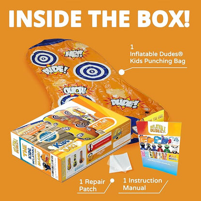 INFLATABLE DUDES Target Bags -Kids Punching Bag | Already Filled with Sand| Bop Bag | Premium Inflatable Toy | Punching Bag for Kids | Enhanced Bounce-Back Action! | Indoor Outdoor -Party Games
