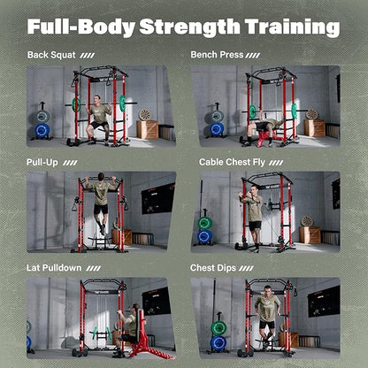 MAJOR FITNESS Drone1 Power Cage - Multi-Function Power Rack for Home Gym, Squat Rack, Cable Crossover System, for Strength Training