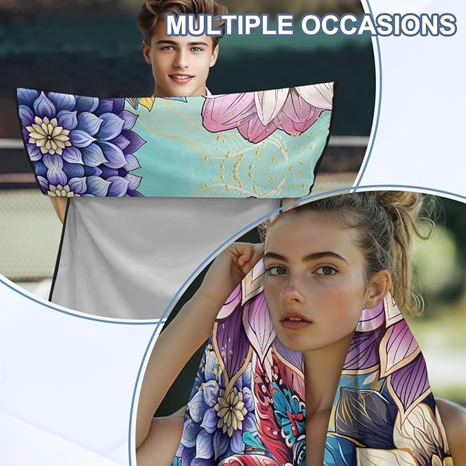 Bulopur Boho Mandala Car Seat Towel Cover After Gym Workout Beach and Swimming Sweat Carseat Protector Breathable Washable Removable Auto Accessories