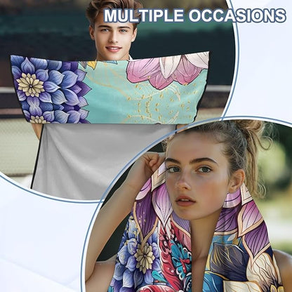 Bulopur Boho Mandala Car Seat Towel Cover After Gym Workout Beach and Swimming Sweat Carseat Protector Breathable Washable Removable Auto Accessories