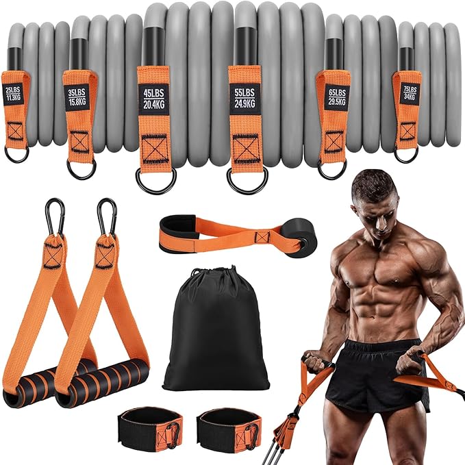 Resistance Bands with Handles, 300 LBS Heavy Duty Exercise Bands for Working Out, Fitness Bands with Door Anchor & Ankle Straps for Men & Women's Heavy Resistance Training, Yoga, Physical Therapy