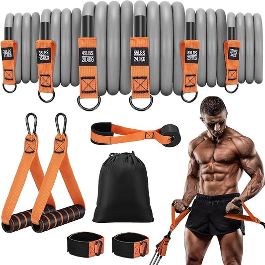 Resistance Bands with Handles, 300 LBS Heavy Duty Exercise Bands for Working Out, Fitness Bands with Door Anchor & Ankle Straps for Men & Women's Heavy Resistance Training, Yoga, Physical Therapy
