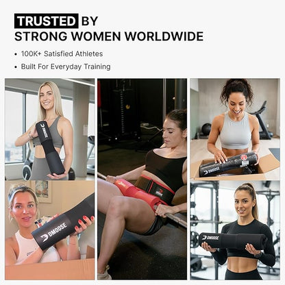 DMoose Fitness Barbell Pad for Hip Thrust, Squat & Lunges - Non-Slip Thick Foam Cushion for Neck and Back Support with Two Straps - Hip Thrust Pad for Leg Day - Fits All Olympic Bars and Smith Machine