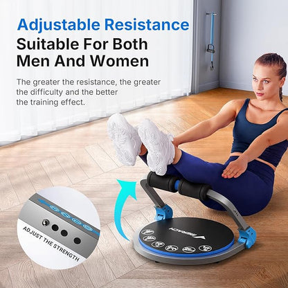 MERACH Ab Machine, Sit Up Exercise Equipment with 3 Adjustable Resistance Levels, Automatic Rebound Ab Crunch Machine for Core Workout, Ab Workout Equipment for Stomach