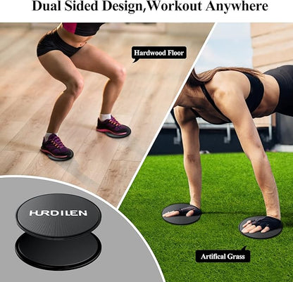 Core Sliders, Exercise Gliding Discs Dual Sided Use on Carpet and Hardwood Floors, Lightweight and Perfect Fitness Apparatus for Training Abdominal Core Strength