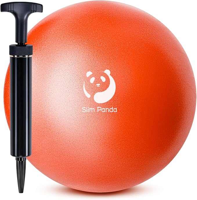 Slim Panda Pilates Ball, 9 Inch Small Exercise Ball, Anti Burst Mini Yoga Ball for Stability, Workout, Barre, Core Strength, Physical Therapy, Balance, Stretching