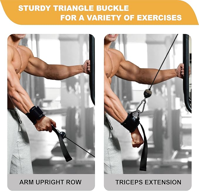 J Bryant Fitness Wrist Straps for Weightlifting and Cable Machines - Premium Padded Wrist Cuffs with Sturdy Triangle Buckle Ideal for Arm Training Tricep Extensions Upright Rows and Recovery Workouts