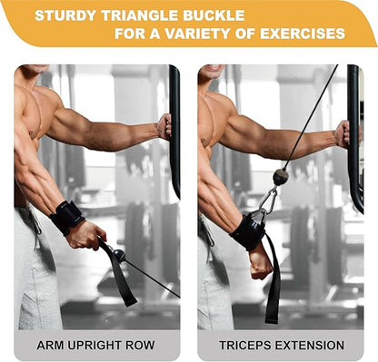 J Bryant Fitness Wrist Straps for Weightlifting and Cable Machines - Premium Padded Wrist Cuffs with Sturdy Triangle Buckle Ideal for Arm Training Tricep Extensions Upright Rows and Recovery Workouts