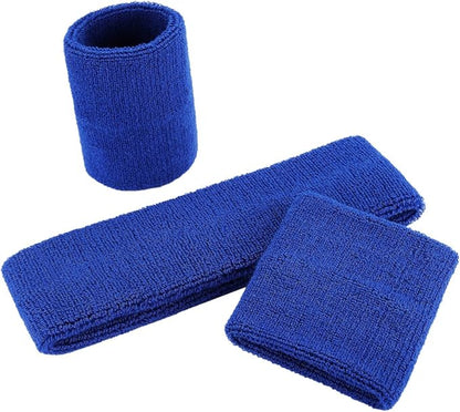 ONUPGO Sweatband Set Sports Headband Wristband Set Sweatbands Terry Cloth Wristband Wrist Sweatband Headbands Moisture Wicking Sweat Absorbing Head Band