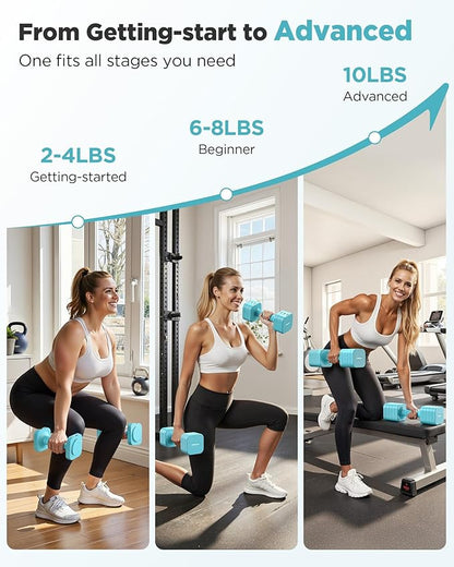 FEIERDUN 5-in-1 Adjustable Dumbbell Set of 2, 12LBS/20LBS Hand Weights for Women, Men, 1s-Adjust Dual-Stable Dumbbell Set for Women Home Gym & Outdoor