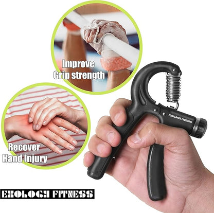 5-60 kg Grip Strengthener Exerciser – Adjustable Hand Grips Strengthener with Stainless Steel Spring for Strong Wrists, Fingers, Forearm, Hands