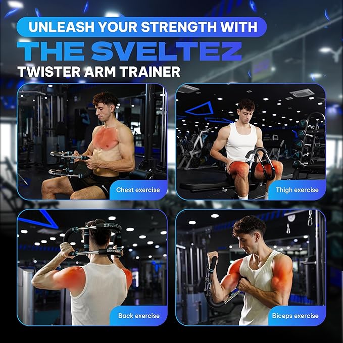 Twister Arm Trainer for Men & Women – Upper Body Strength Bar, Chest Expander & Forearm Exerciser, Heavy-Duty Home Workout Equipment for Arm Muscle Training, 30-120 lbs Resistance