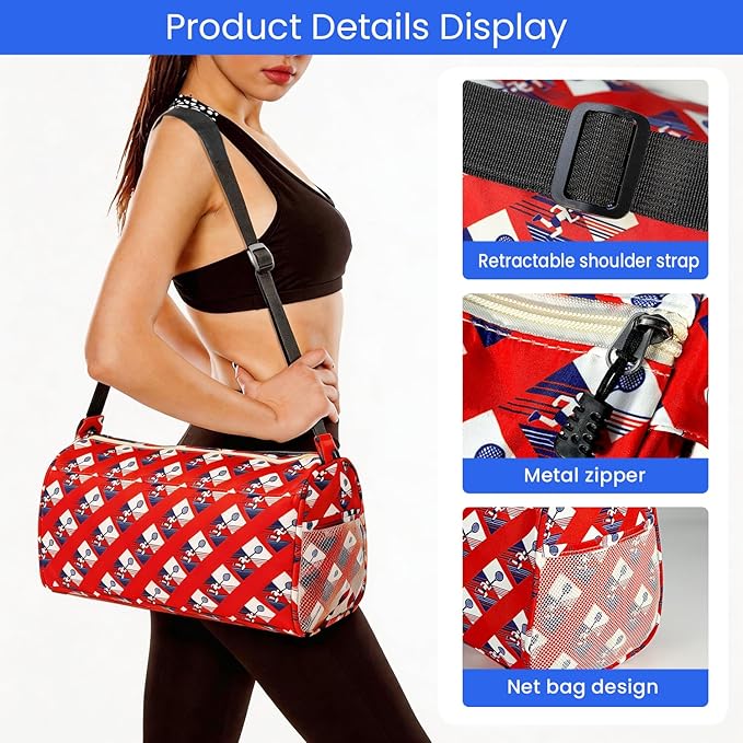 C&F BOGMOST Small Gym Bag for Women & Men,Small Lightweight Duffel Bag Carry On Bags Mini Duffel Travel Bag Waterproof Sports Bags for Workout/Sport/Trave,Sports Racket