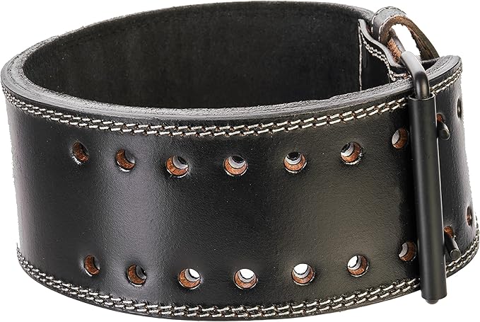 100% Top-Grain Leather 10mm Thick 4" Wide Heavy-Duty Dual Prong Powerlifting Belt for Men and Women made with Vegetable Tanned Leather