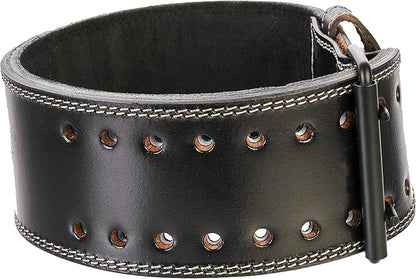 100% Top-Grain Leather 10mm Thick 4" Wide Heavy-Duty Dual Prong Powerlifting Belt for Men and Women made with Vegetable Tanned Leather