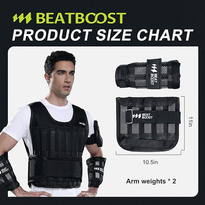 Ankle Wrist Weights 4lb/10lb/15lb/20lb/25lb/30lb BeatBoost Adjustable Leg Arm Weights for Men Walking Pilates Exercise Workout Gym Aerobics