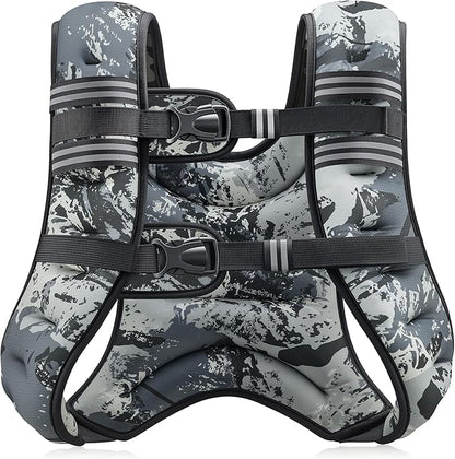 ZELUS Weighted Vest, 6lb/8lb/12lb/16lb/20lb/25lb/30lb Weight Vest with Reflective Stripe for Workout, Strength Training, Running, Fitness, Muscle Building, Weight Loss, Weightlifting