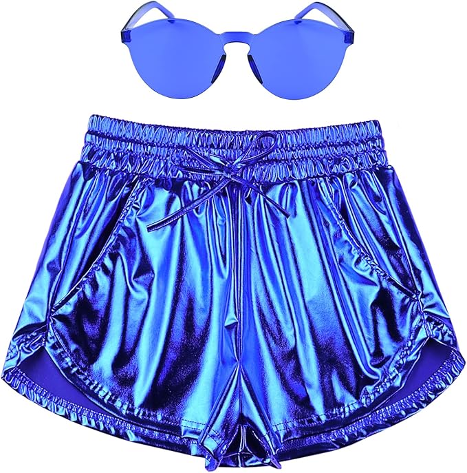 Perfashion Women's Metallic Shorts Summer Sparkly Hot Outfit Shiny Short Pants