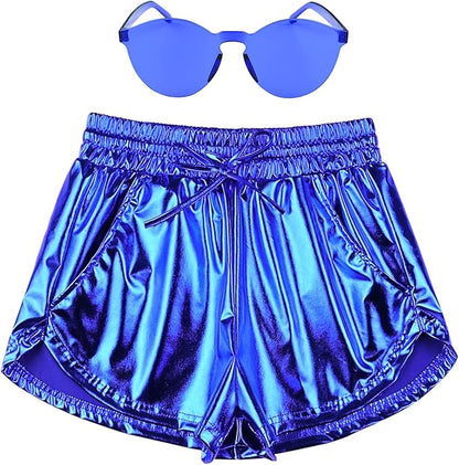 Perfashion Women's Metallic Shorts Summer Sparkly Hot Outfit Shiny Short Pants