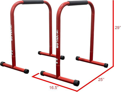 Valor Fitness Non-Slip Dip Station Stands – Bodyweight Exercise Equipment for Dips, L-Sits, Rows, Push-Ups, Pull-Ups Uppr Body Workout - Home Gym Strength Training